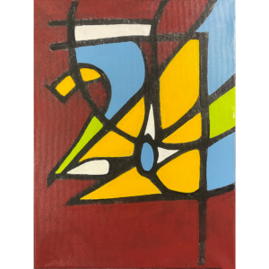 Royal Birdy #6, 16x12 inches, mixed media on canvas, © Christian Michael Gallegos, 2026