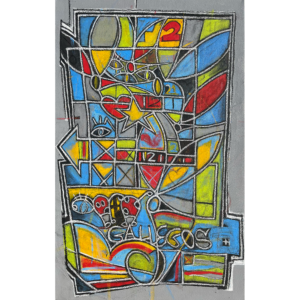 Hummingbirds Castle #2, 34x54 inches, mixed media on canvas, © Christian Michael Gallegos, 2026