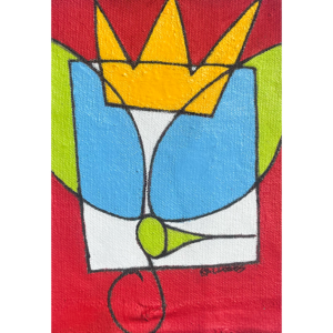 Royal Birdy #19, 6.5 x 4.5 inches, mixed media on canvas, © Christian Michael Gallegos, 2026