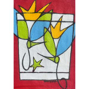 Royal Birdy #20, 6.5 x 4.5 inches, mixed media on canvas, © Christian Michael Gallegos, 2026