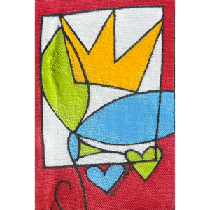 Royal Birdy #21, 6 x 4 inches, mixed media on canvas, © Christian Michael Gallegos, 2026