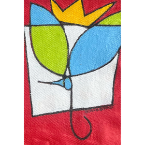 Royal Birdy #24, 6 x 4 inches, mixed media on canvas, © Christian Michael Gallegos, 2026