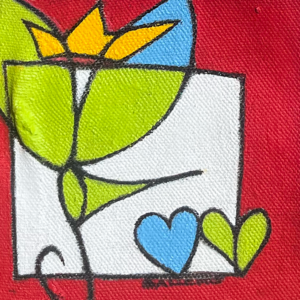 Royal Birdy #25, 4 x 4 inches, mixed media on canvas, © Christian Michael Gallegos, 2026