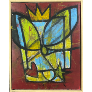 Royal Birdy #36, 20x16 inches framed, mixed media on canvas, © Christian Michael Gallegos, 2026