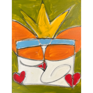 Baja Birdy #1 24x18 inches framed, mixed media on canvas, © Christian Michael Gallegos, 2026